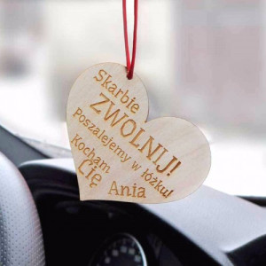 Zawieszka do samochodu z grawerem - Kochanie zwolnij