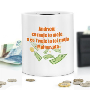 Skarbonka z nadrukiem dla męża - Małżeńskie fundusze