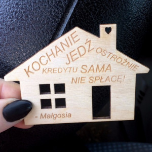 Zawieszka do samochodu - domek z personalizacją