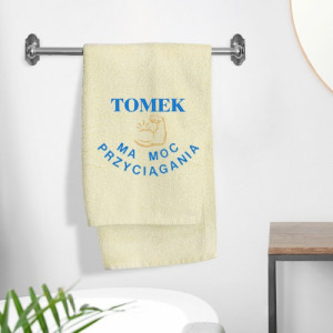 Ręcznik 70x140 z haftem dla niego - Moc przyciągania