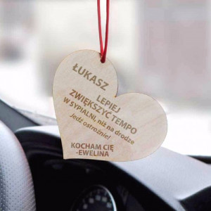 Zawieszka do samochodu z grawerem dla ukochanego - Tempo