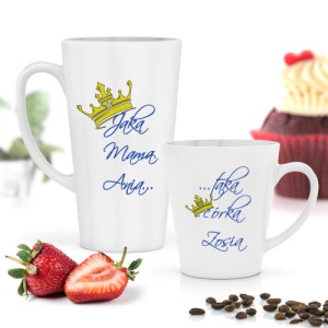 Zestaw kubków dla mamy i córki z nadrukiem