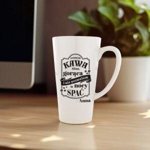 Kubek latte z nadrukiem dla niej - Jestem jak kawa