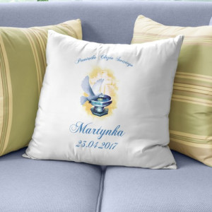 Poduszka + nadruk imienia dziecka na Pamiątkę Chrztu