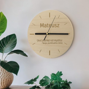 Zegar ścienny z grawerem dla męża - Później niż myślisz