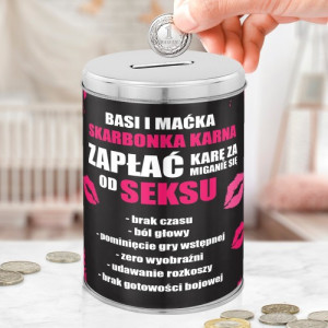 Skarbonka metalowa z nadrukiem dla pary - Miganie się