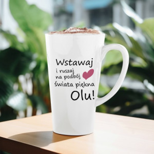 Kubek latte z personalizacją - Ruszaj na podbój świata