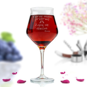 Kieliszek na wino z grawerem - Odpoczynek