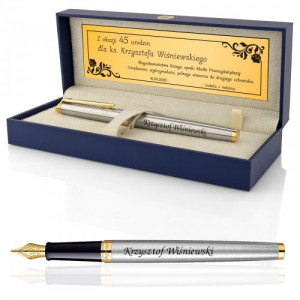 Pióro Waterman w etui z grawerem na urodziny księdza - Szczęść Boże