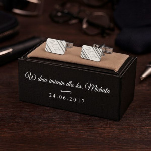 Spinki do mankietów srebrne 925 z grawerem dla księdza - W tym dniu