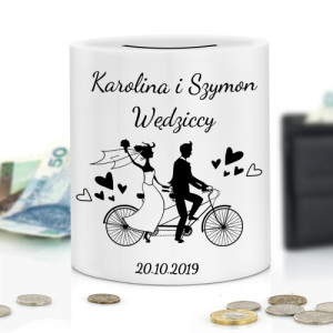Skarbonka z nadrukiem dla pary - Pamiątka Ślubu