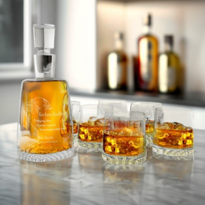 Komplet do whisky: karafka + 6 szklanek z grawerem dla rodziców - Wsparcie