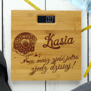 Waga łazienkowa z grawerem - Co masz zjeść jutro