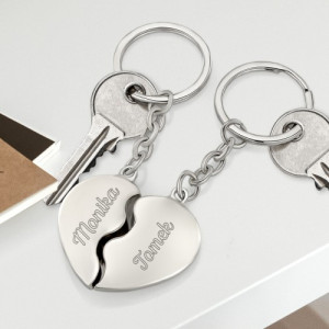 Brelok połówki serca z grawerem - Dla pary