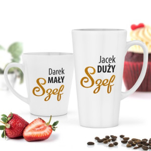 Personalizowany zestaw kubków dla taty i dla syna - Szefowie