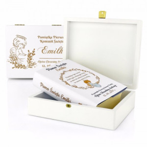 Pismo Święte z personalizowaną okładką w drewnianym etui - Zawsze widzi
