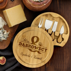 Deska do serów z grawerem dla pary - Mr & Mrs