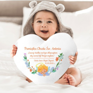 Poduszka serce z nadrukiem na chrzest - Boży synek