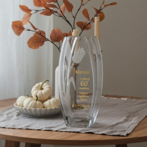 Wazon dekoracyjny z kryształem na 60 urodziny - Delikatność