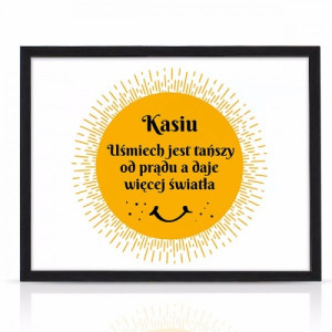 Plakat w ramce (30x40 cm) z imieniem dla niej - Uśmiech
