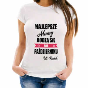 Koszulka damska z nadrukiem dla mamy Rozmiar L - Najlepsze mamy