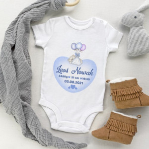 Body dziecięce r. 56 z metryczką dla chłopczyka - Narodziny