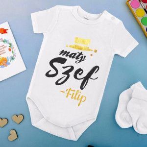 Body dziecięce r. 68 z nadrukiem dla chłopczyka - Mały Szef