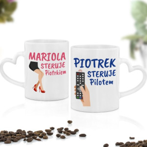 Zestaw kubków dla pary z nadrukiem - Sterowanie