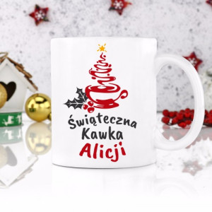 Kubek świąteczny z nadrukiem dla niej - Świąteczna kawka