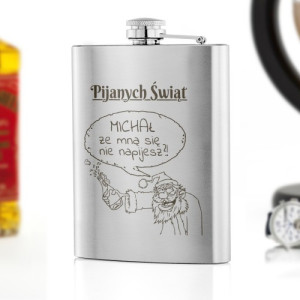 Piersiówka z grawerem dla niego na gwiazdkę - Wypij ze mną