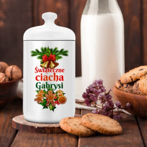 Pojemnik na ciasteczka z nadrukiem dla niej - Świąteczne ciacho
