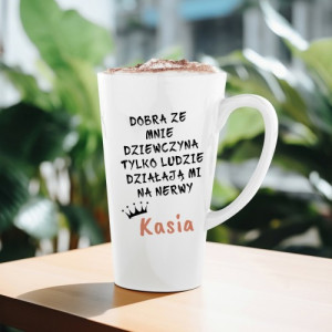Kubek do kawy z nadrukiem dla niej  - Dobra, ale nerwowa