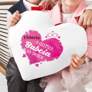 Poduszka dekoracyjna serce z nadrukiem dla babci - Najlepsza