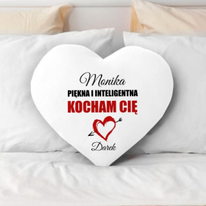 Poduszka serce na Walentynki dla niej - Piękna i inteligentna