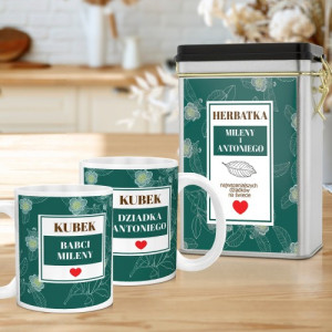 Puszka na herbatę z kubkami dla dziadków - Najwspanialsi