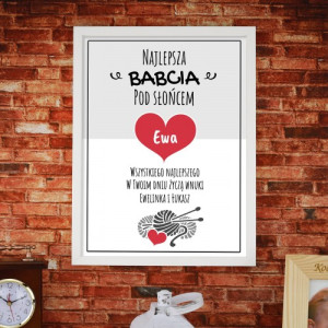 Obraz na płótnie w ramce (30x40) dla babci - Najlepsza Babcia