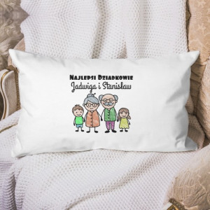 Duża poduszka z nadrukiem na dla babci i dziadka - Dziadkowie