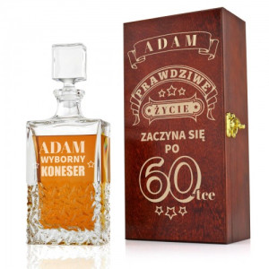 Karafka z grawerem na 60 urodziny dla mężczyzny - Prawdziwe życie