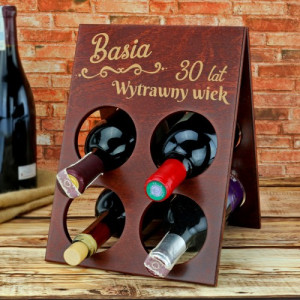 Stojak na wino z grawerem na 30 urodziny dla niej - Wytrawny wiek
