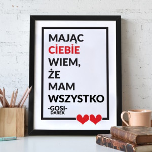 Plakat w ramce (30x40 cm) dla niej - Mam wszystko
