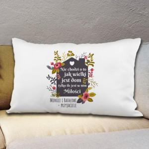Duża poduszka z nadrukiem na dla pary - Dom miłości