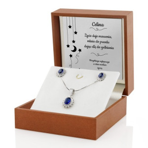 Srebrna biżuteria 925: naszyjnik + kolczyki w etui na urodziny - Marzenia
