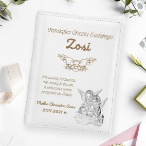 Album na zdjęcia z aniołkami i grawerem na chrzest - Aniołki