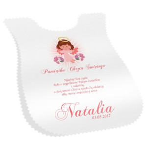 Szatka na Chrzest Święty z nadrukiem Crystal White Rose