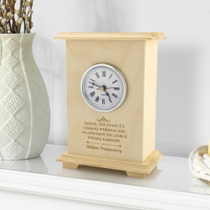 Zegar szafkowy z grawerem dedykacji na prezent