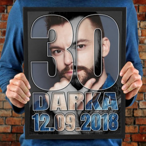 Obraz na płótnie w ramce (30x40) ze zdjęciem na urodziny - Nowa dekada