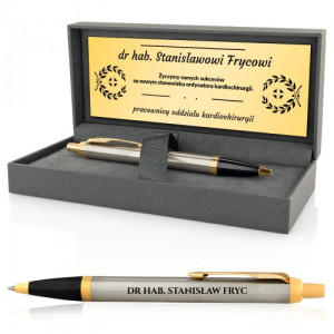 Długopis Parker IM Brushed GT w etui z grawerem na awans - Nowy etap