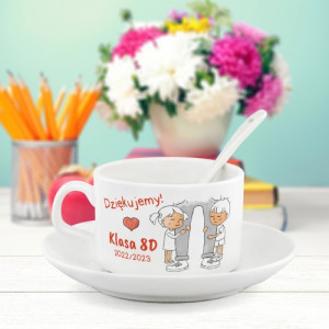 Filiżanka z nadrukiem dedykacji dla nauczyciela - Dziękujemy
