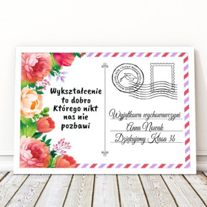 Plakat w ramce (30x40 cm) dla nauczyciela - Pocztówka