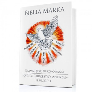 Biblia z nadrukiem na bierzmowanie dla chłopca - Dary Ducha Świętego